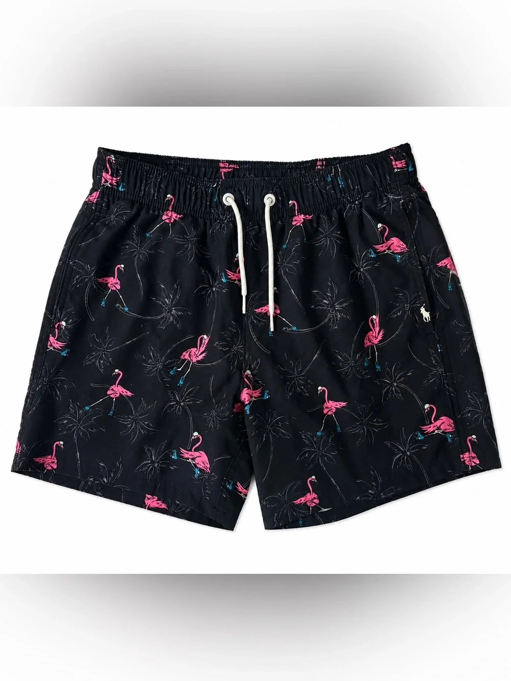 Hollister Co. Men’s pink flamingo swim shorts  With 4-way Stretch and drawstring